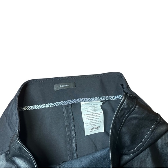RIANI Black Leather Legging Pants Size 6 - Picture 4 of 4